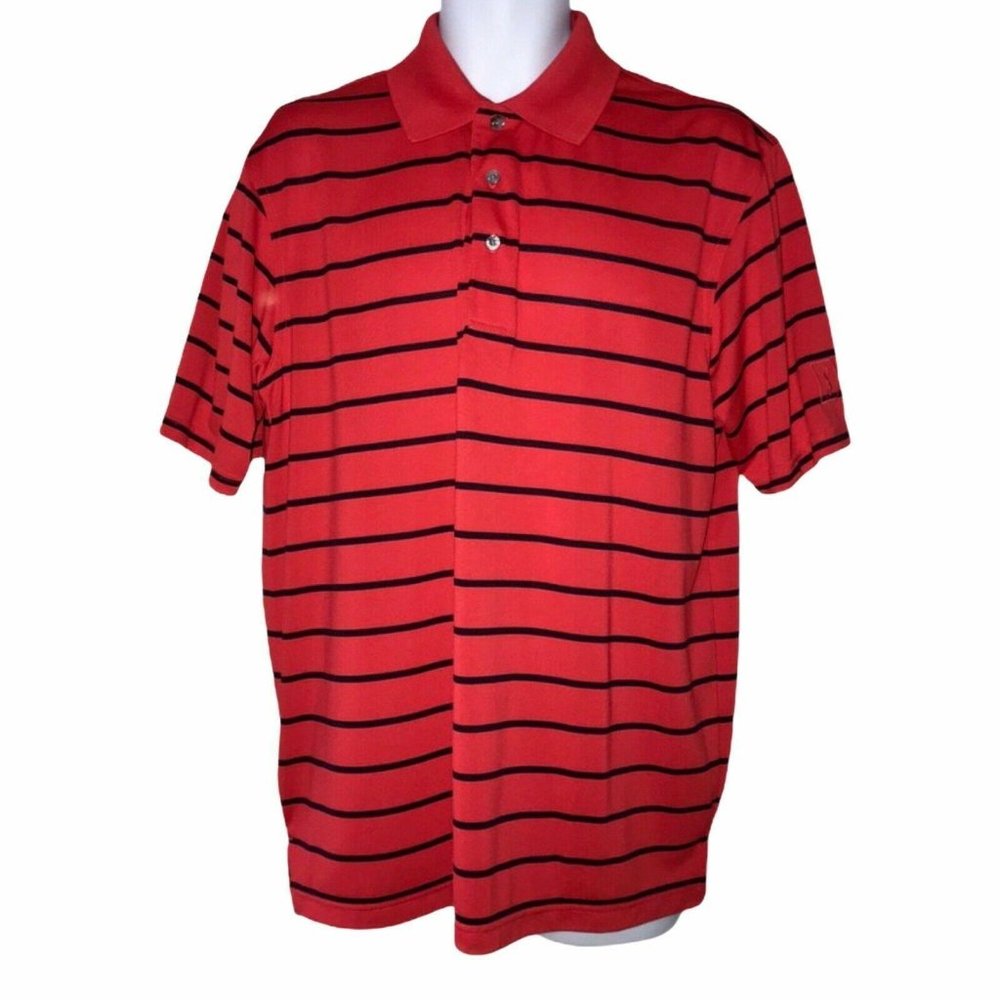 PGA Tour Airflux Red Athletic Golf Polo Shirt L